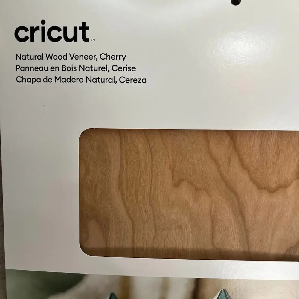 Cricut Natural Wood Cherry Veneer (2)‎ 12x12 SHEETS